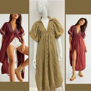 .Free People Samantha shirtdress tan XS